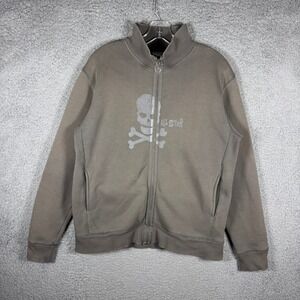 Y2K Converse All Star Mens Skull Crossbones Full Zip Sweatshirt Jacket 2000s VTG